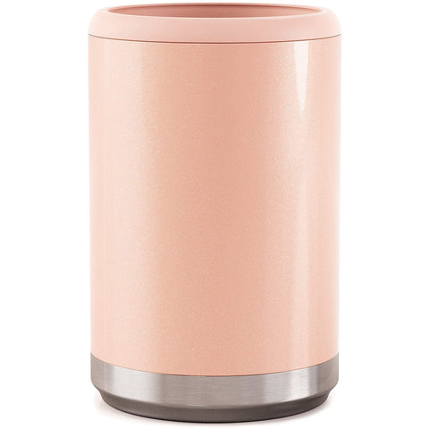 Maars Standard Can Cooler blush glitter top view highlights stylish finish and grip.