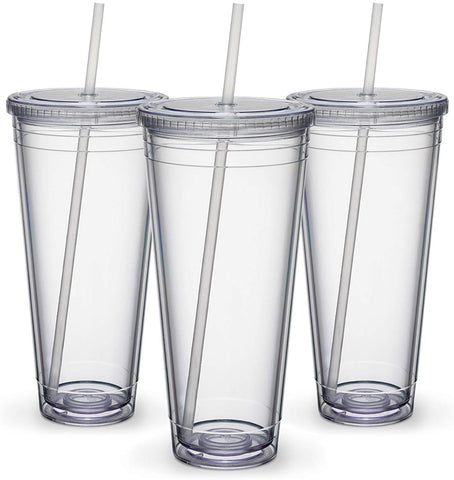 Maars travel tumbler 32oz front view shows crystal-clear acrylic for daily use.