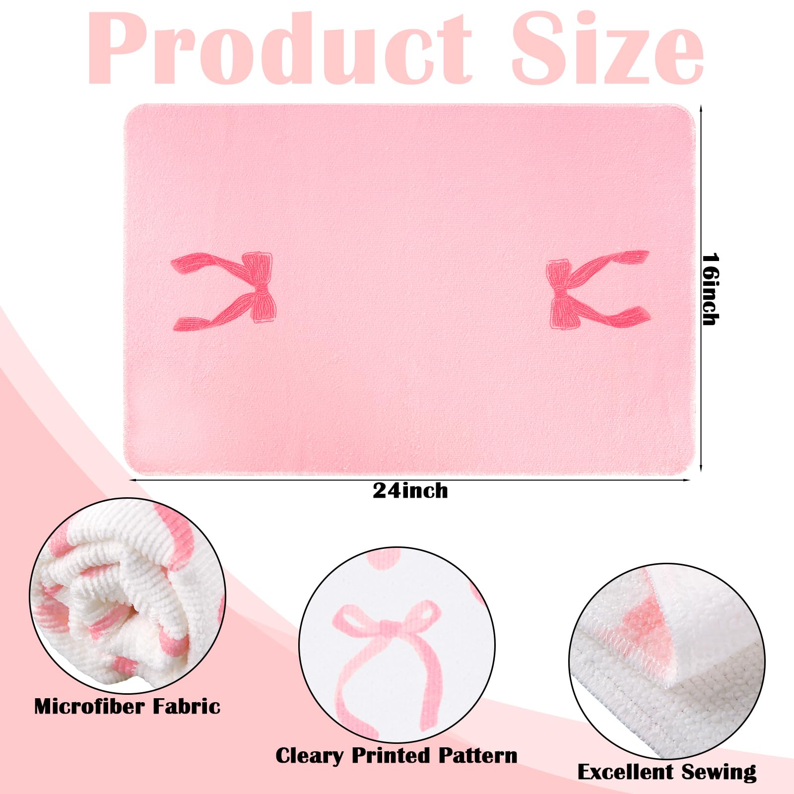 Macarrie coquette kitchen towels with pink bow design for drying and decor.