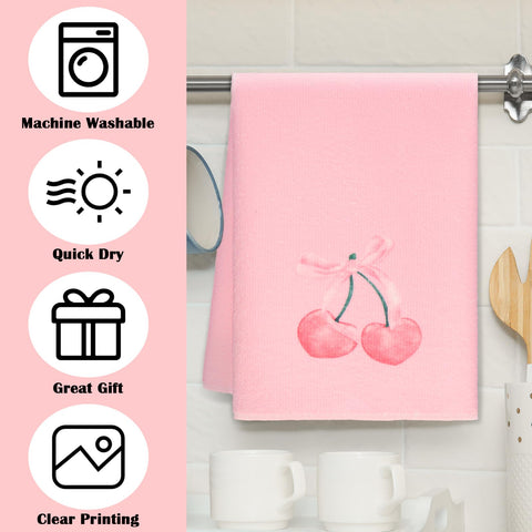 Macarrie pink bow pattern towels ideal for dishes and surfaces.