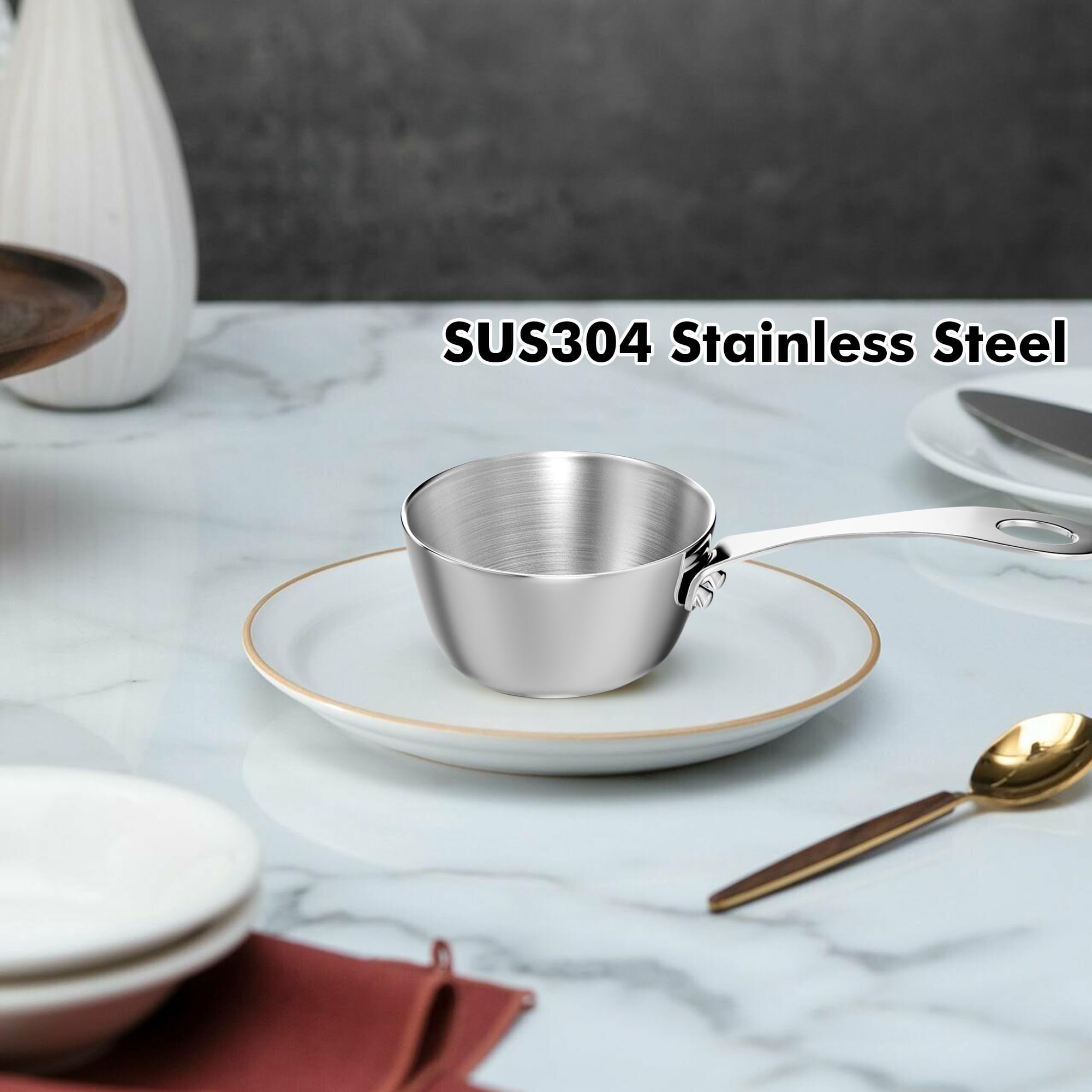 Macevia mini pan for melting chocolate or syrups in small batches.