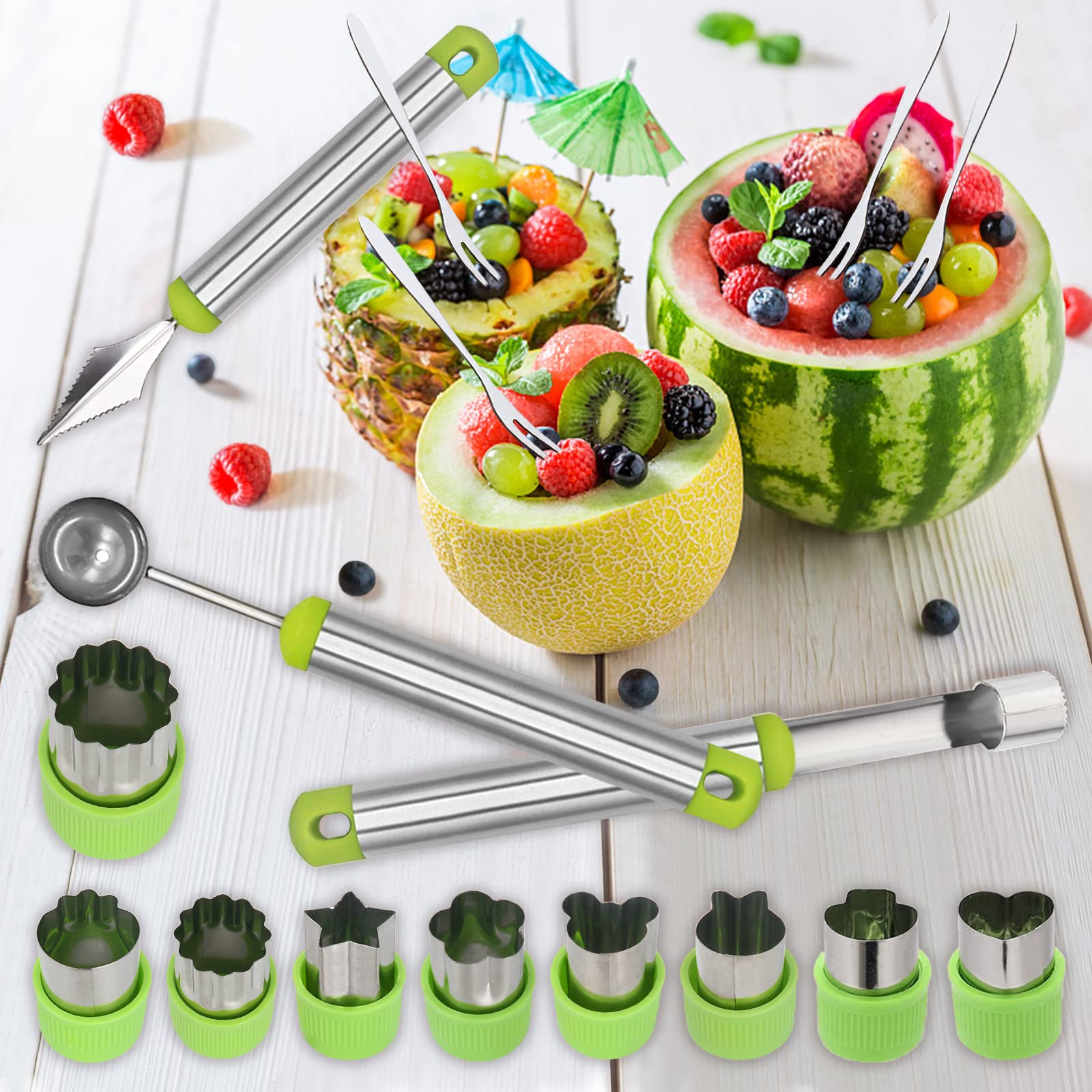 Machomby stainless steel fruit forks for sturdy serving