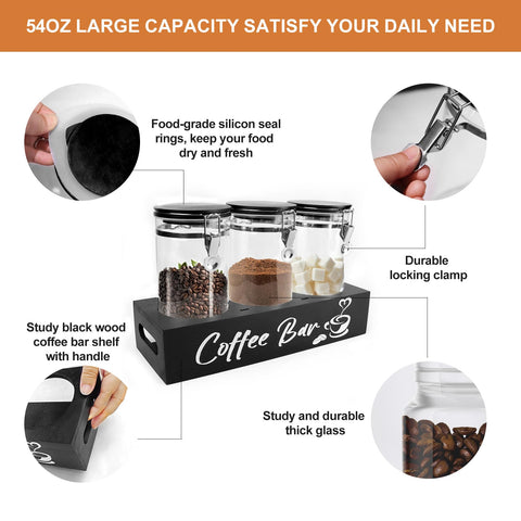 MACIFECI airtight jars ensure dry coffee storage and easy lid removal for cleaning