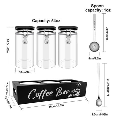 MACIFECI coffee canister set with bamboo lids preserves freshness and resists smells