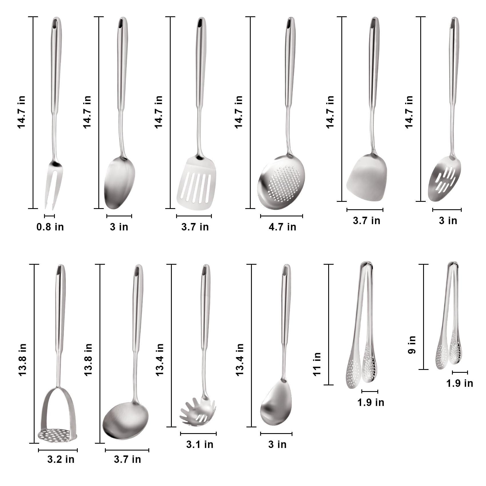 Ergonomic handle close-up on Macifeci utensils shows comfortable grip