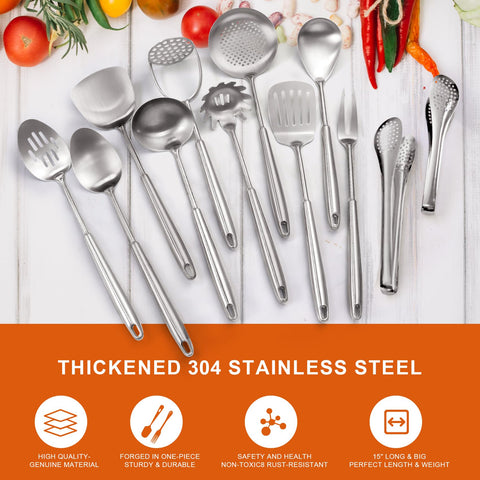 Gift-ready Macifeci stainless utensils set for cooking enthusiasts