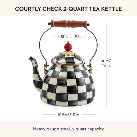 MACKENZIE-CHILDS Courtly Check pattern enhances kitchen decor as it heats