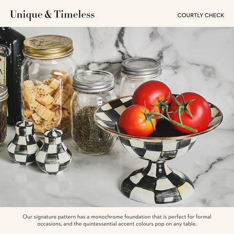 MACKENZIE-CHILDS Courtly Check salt shaker large, bold kitchen statement