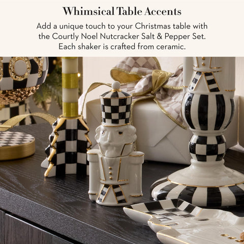 MacKenzie-Childs Courtly Noel pepper shaker adds glam to holiday dining.