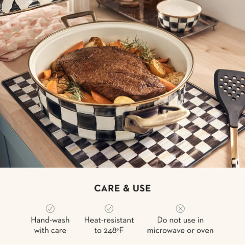MACKENZIE-CHILDS glass board resists heat up to 780°F for prep