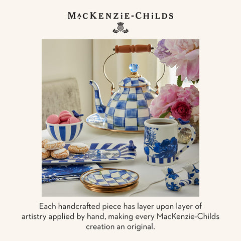 MACKENZIE-CHILDS 3-quart capacity kettle ready for tea-time small gatherings