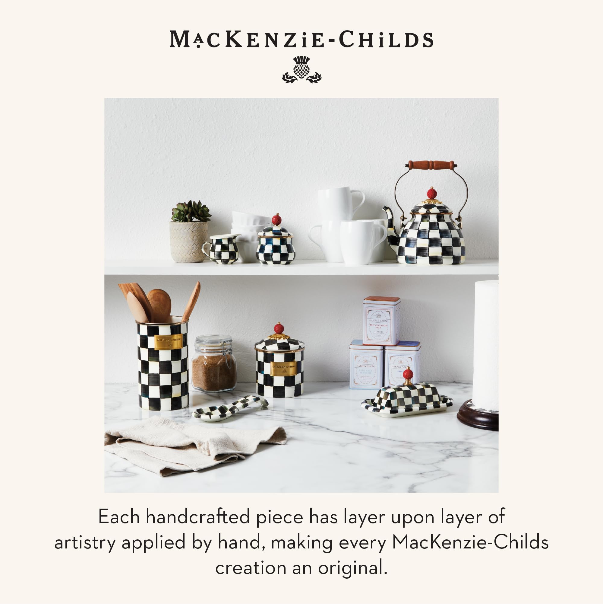 MACKENZIE-CHILDS enamel utensil holder durable enamelware for everyday use