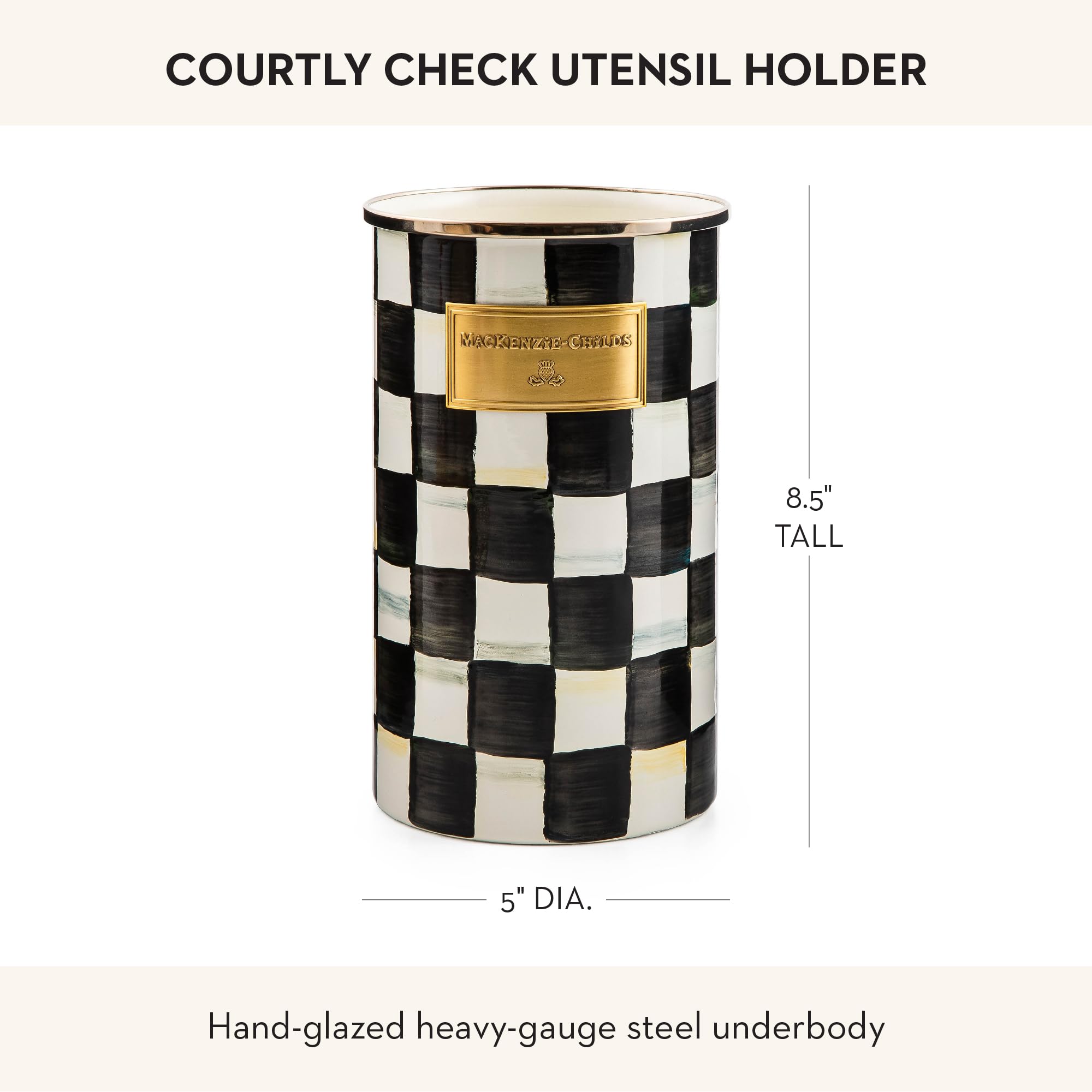 MACKENZIE-CHILDS enamel utensil holder gift idea suitable for weddings or holidays