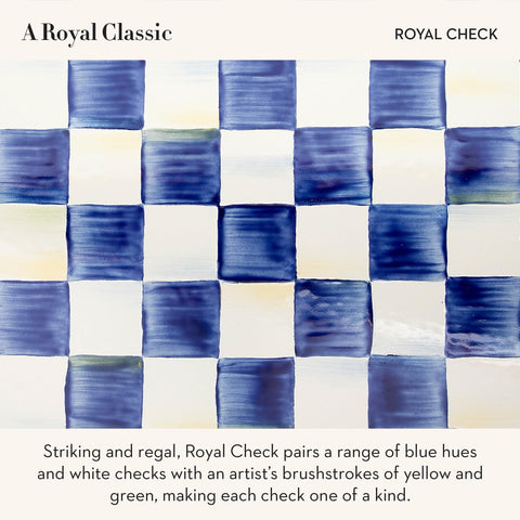 MacKenzie-Childs Royal Check pattern with detail for stylish storage.