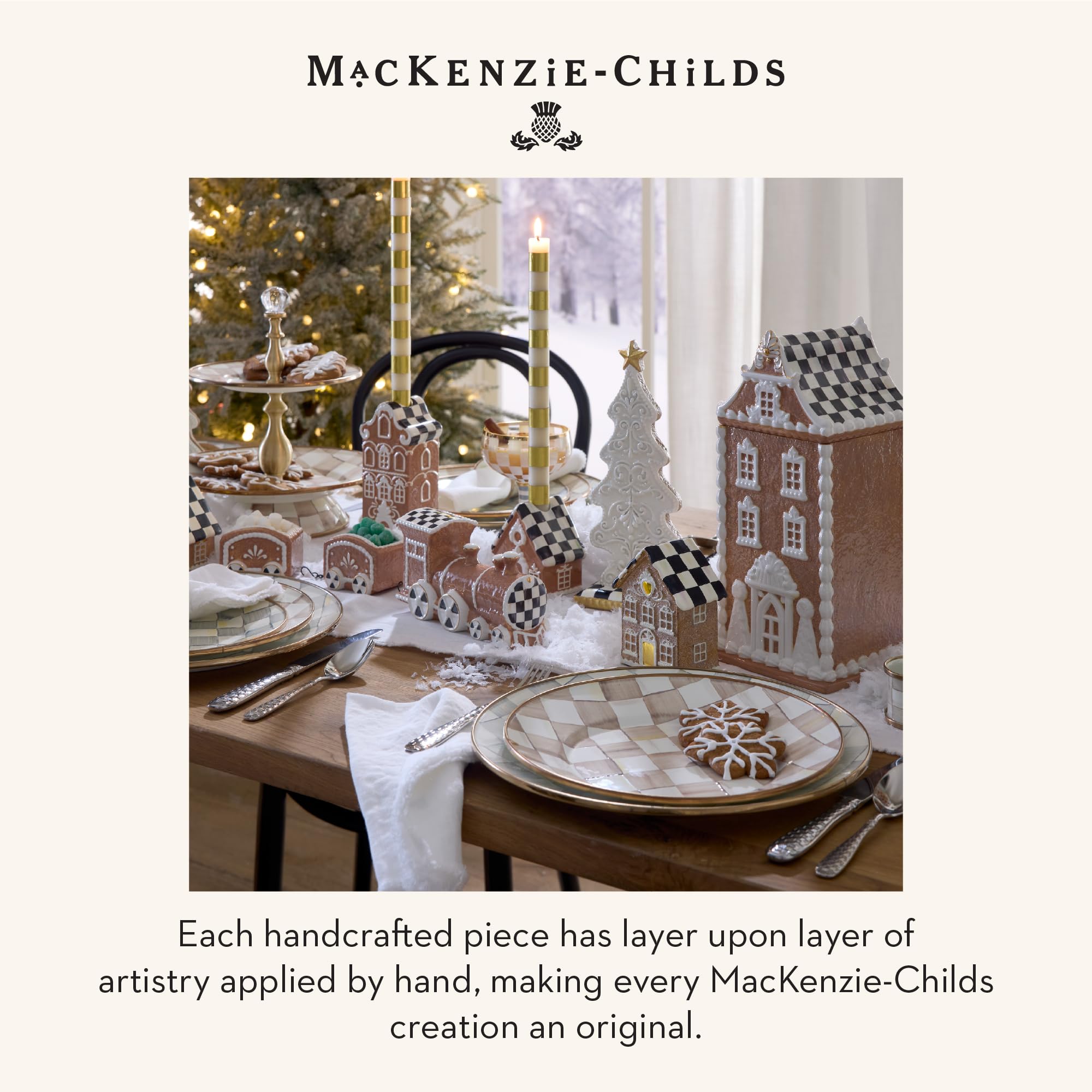 MacKenzie-Childs gift-ready packaging for a festive gift.