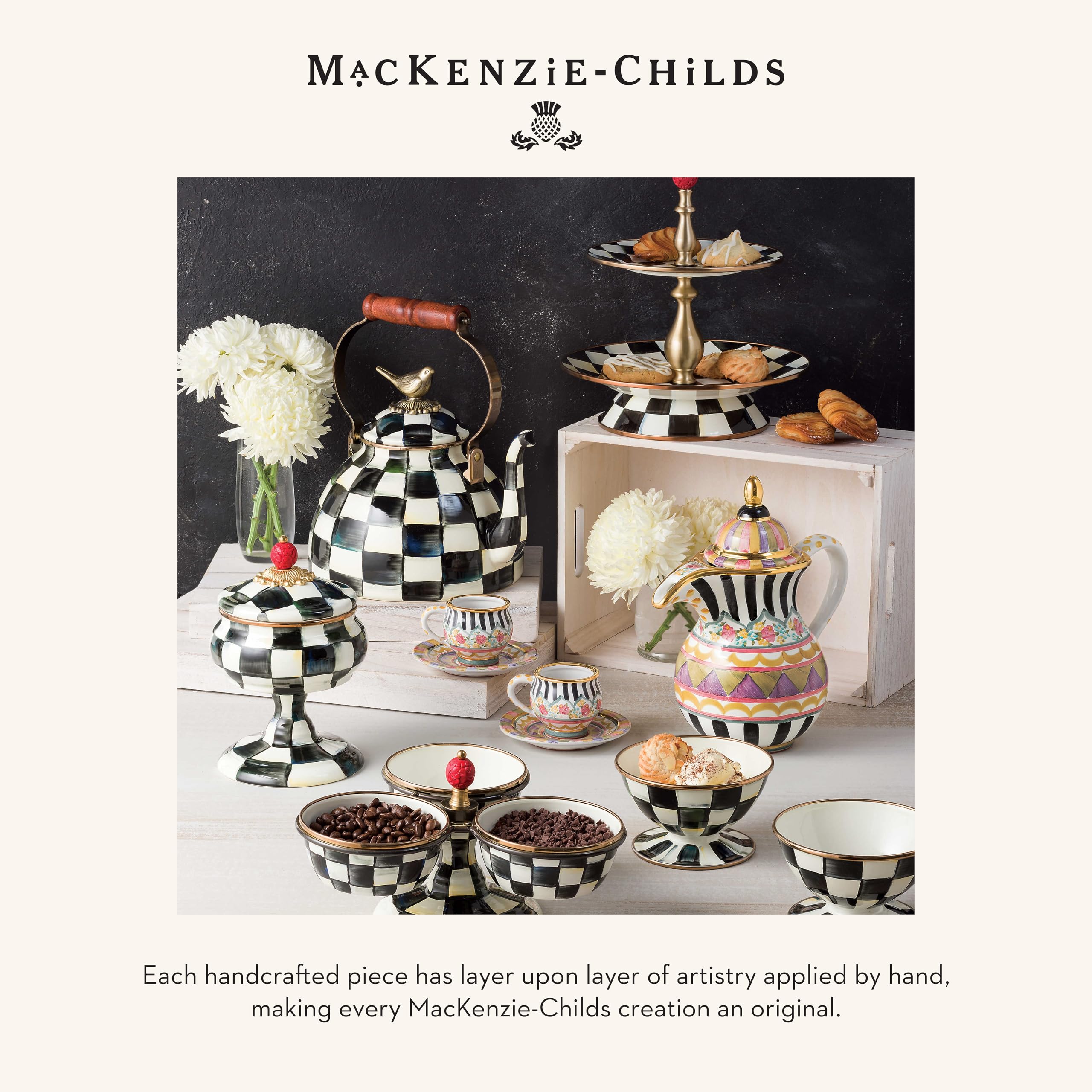 Gift-ready MacKenzie-Childs paper towel holder for weddings or housewarmings