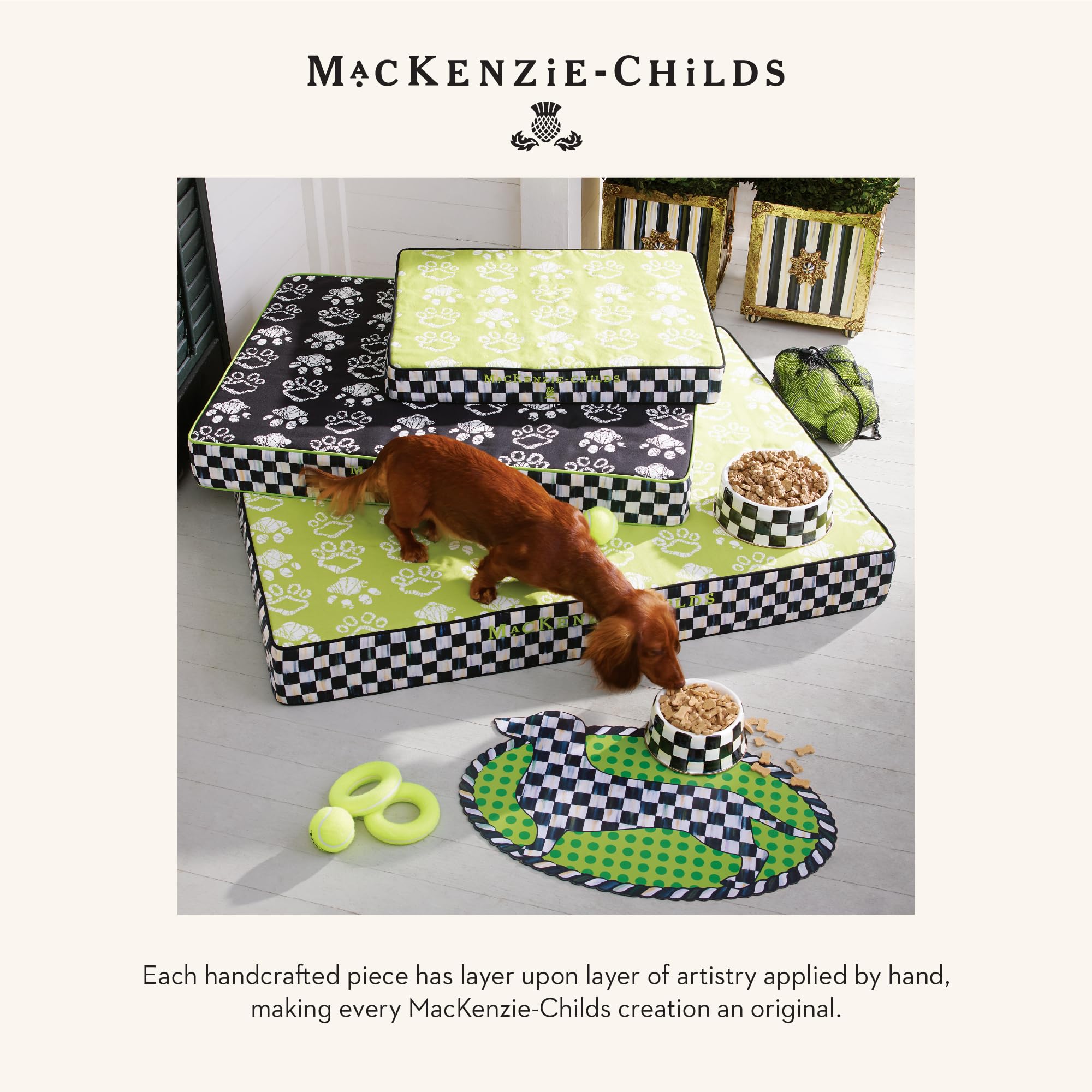 Mackenzie-Childs gift-ready dish for weddings, holidays, or housewarmings.