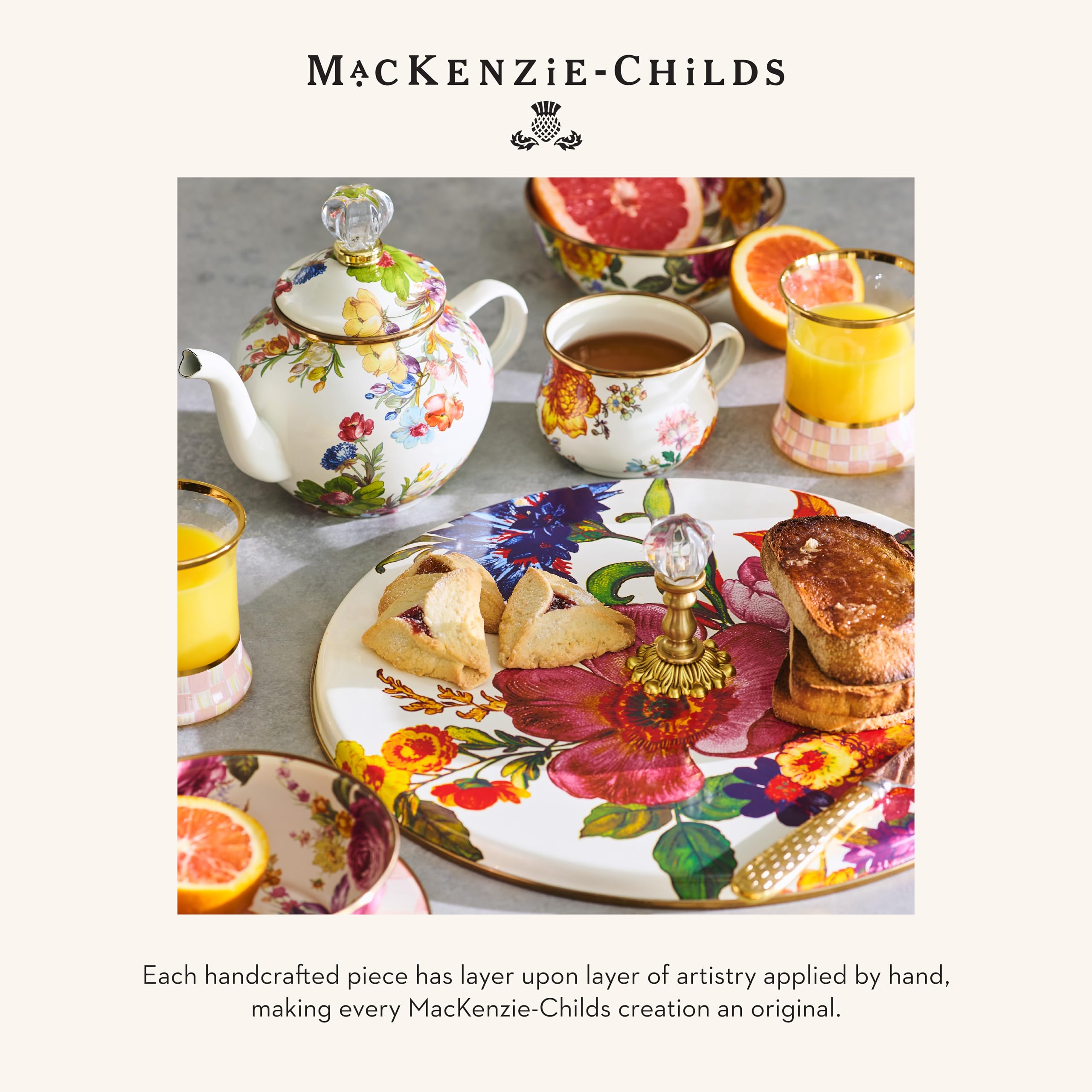 Mackenzie-Childs gift-worthy dish towel, ideal for weddings or housewarmings