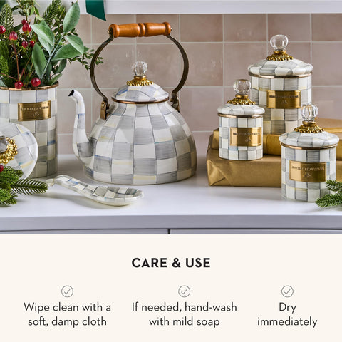 MACKENZIE-CHILDS Grey Check design makes a thoughtful gift for hosts