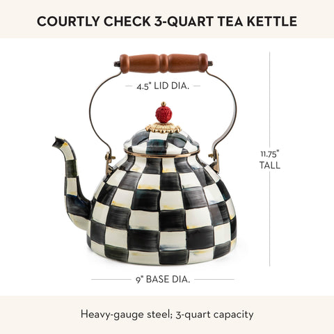 MacKenzie-Childs Courtly Check kettle as chic kitchen decor