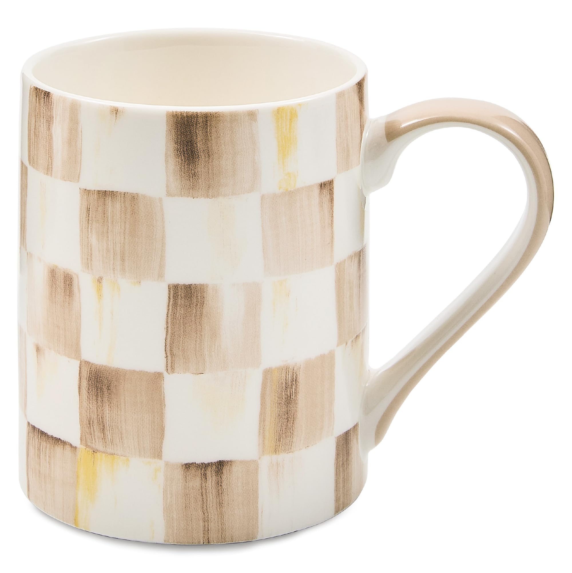 MacKenzie-Childs mocha-check mug for everyday coffee or tea.