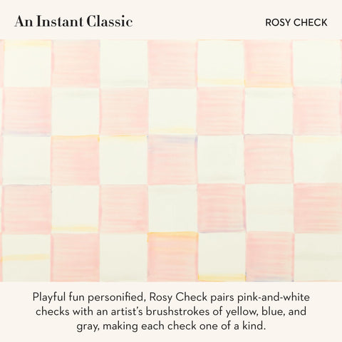 Closeup of the hand-painted Rosy Check pattern on the enamel surface.