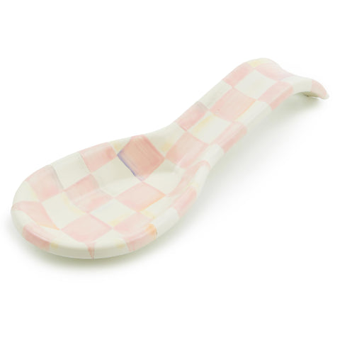 MACKENZIE-CHILDS Rosy Check spoon rest on stovetop keeps countertops tidy
