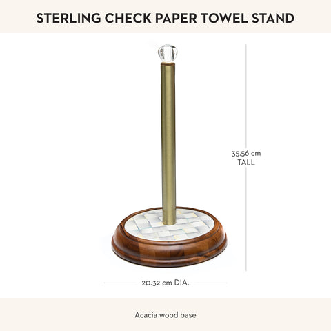 MACKENZIE-CHILDS Paper towel holder with glass finial detail for decorative finish.