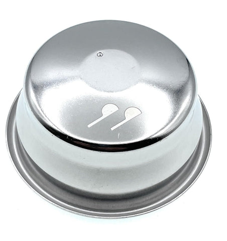 MacMaxe 54mm filter basket front view shows durable stainless steel for consistent espresso