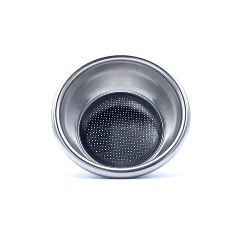 Metal portafilter container with stainless steel construction for durable espresso gear.