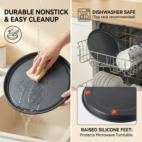 MACONEE 10-inch crisper pan preheating boosts crispiness for leftovers