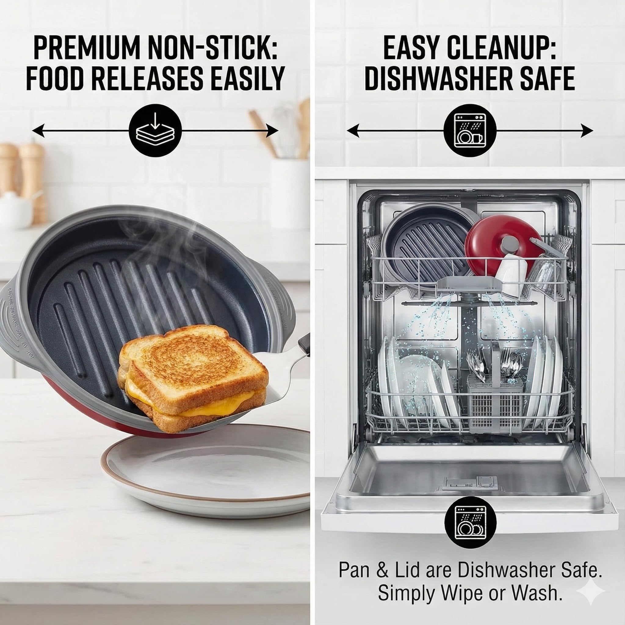 Maconee pan fits dorm, office, or RV kitchens.
