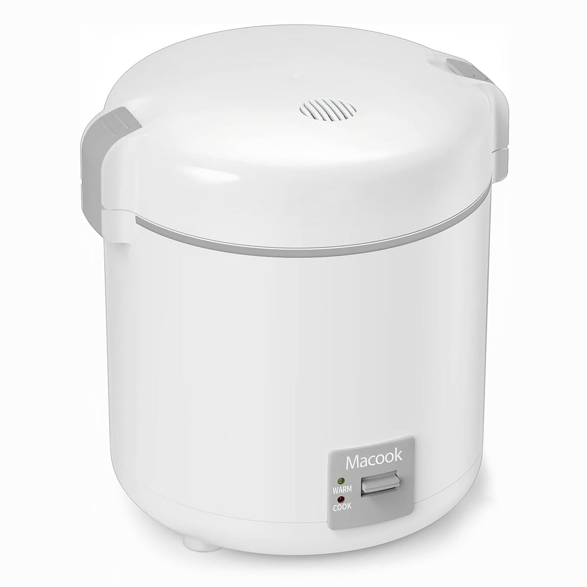 Macook compact design rice cooker ideal for small kitchens and solo meals.