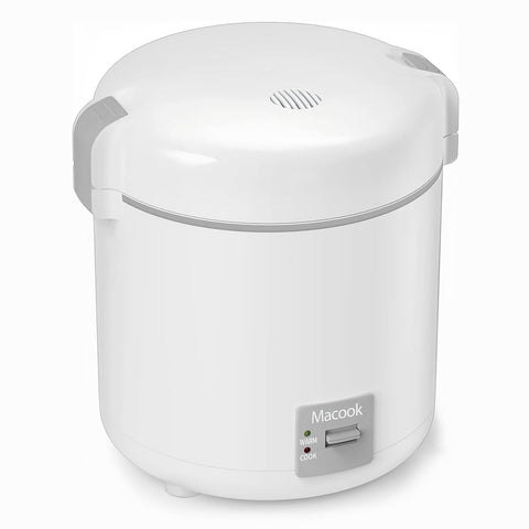 Macook compact design rice cooker ideal for small kitchens and solo meals.