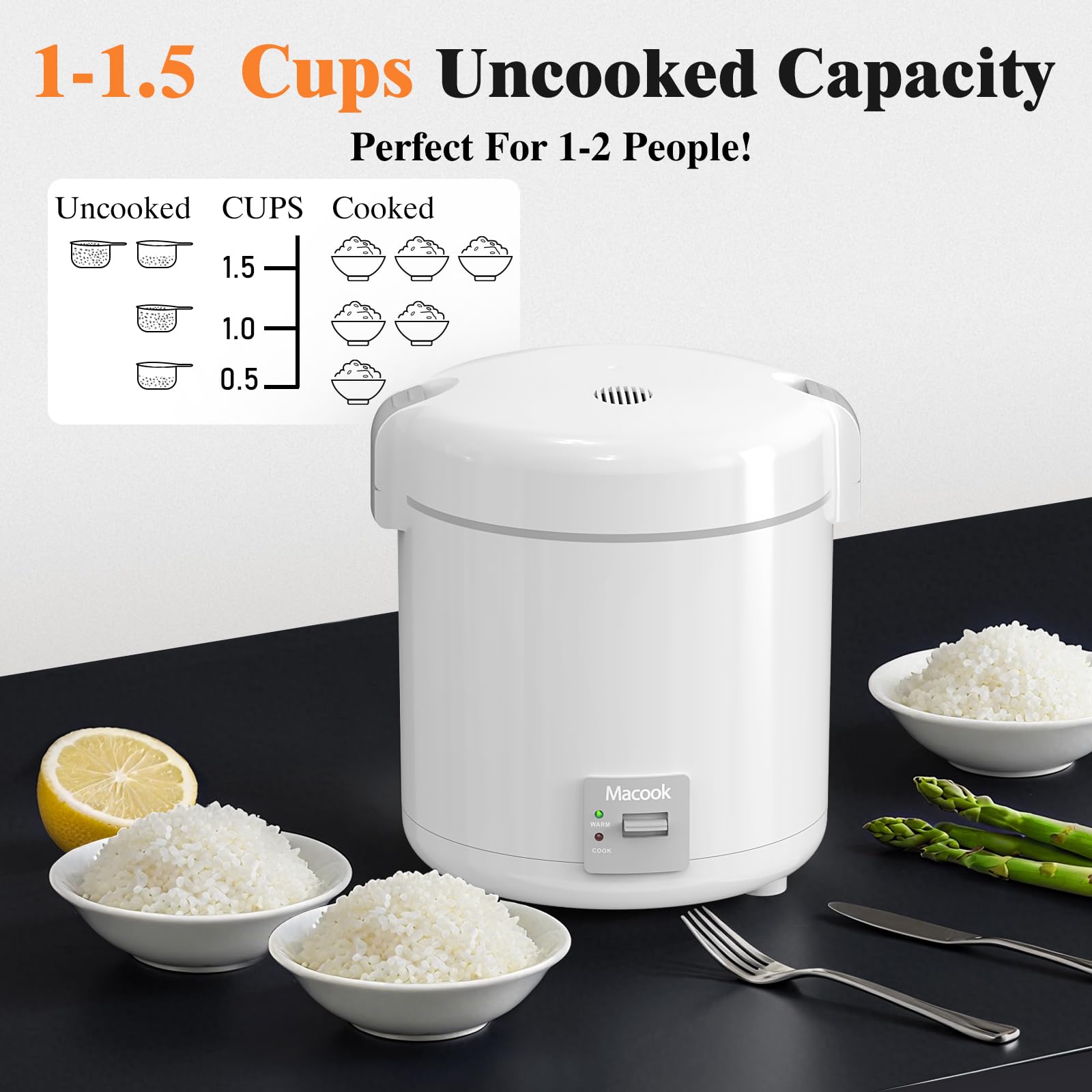 Macook removable nonstick inner pot for quick, easy cleaning.