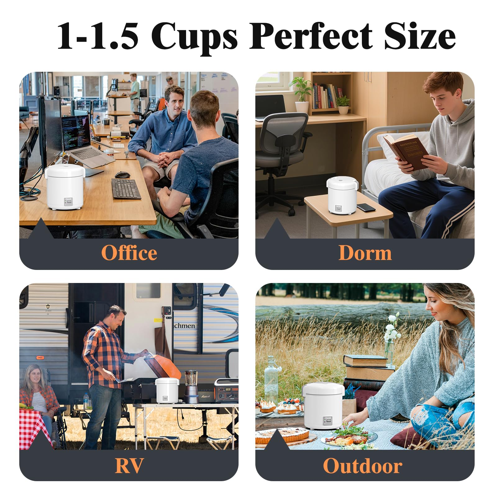 Macook travel-friendly design fits dorms, apartments, and campers.