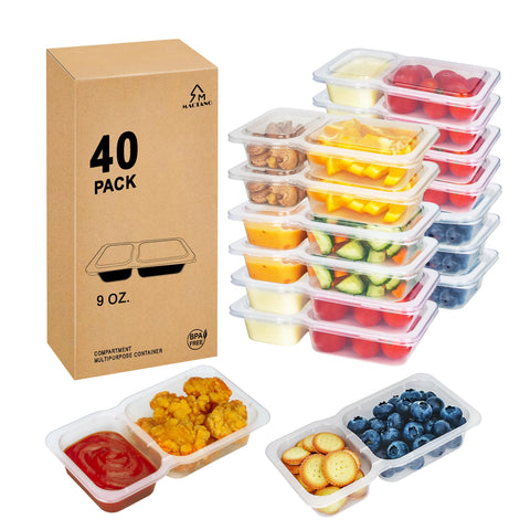 MACTANO 9oz snack container with lids closed, spill-safe for on-the-go meals.