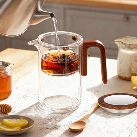 MACTANO Enchant Tea Pot anti-scald handle for safe pouring.