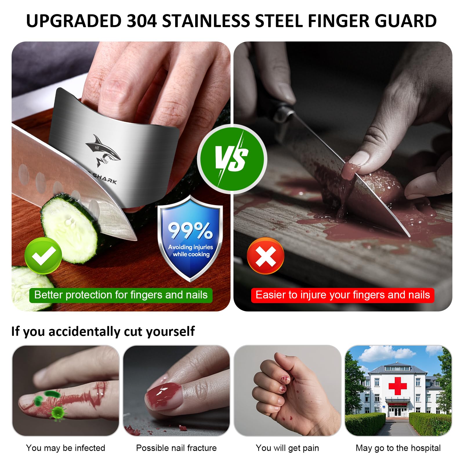 MAD SHARK adjustable size ring fits most fingers comfortably