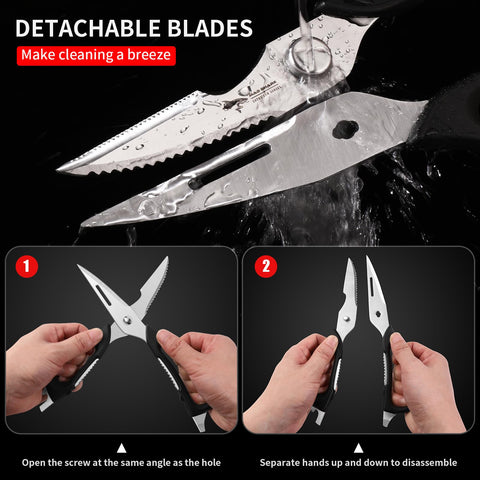 MAD SHARK comfort-grip handles provide fatigue-free cutting during extended prep.
