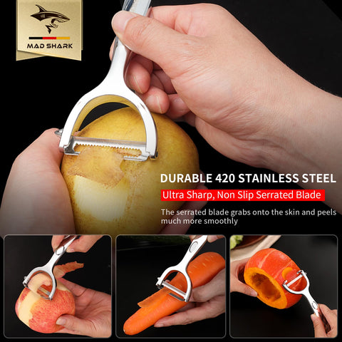 MAD SHARK ergonomic non-slip handle for comfortable peeling
