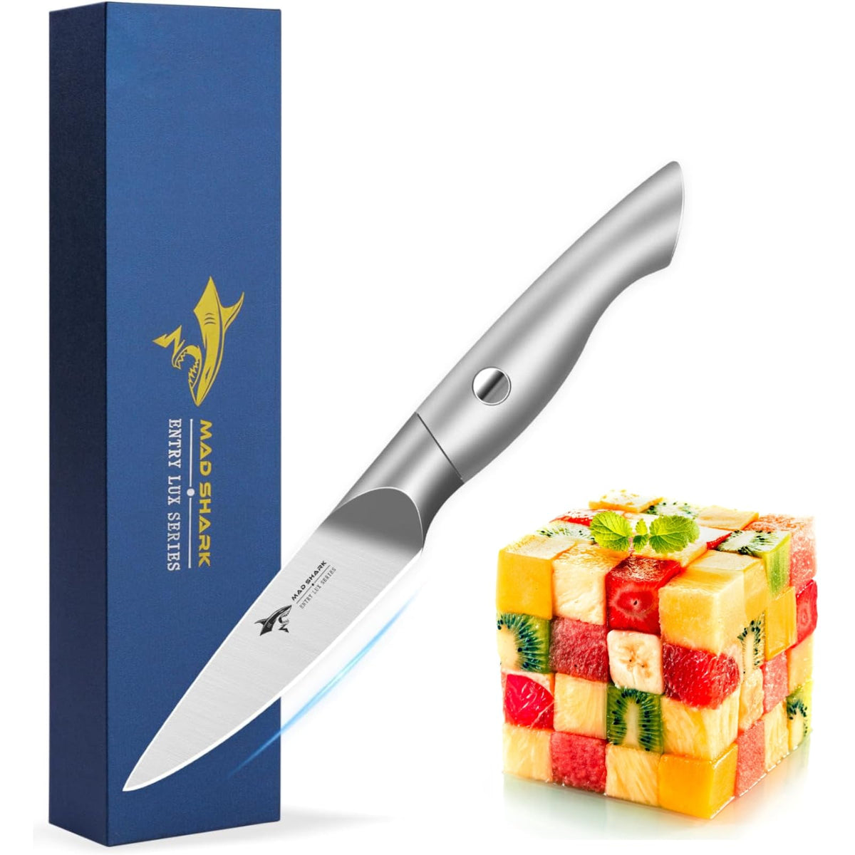 MAD SHARK paring knife front view for precise, effortless peeling