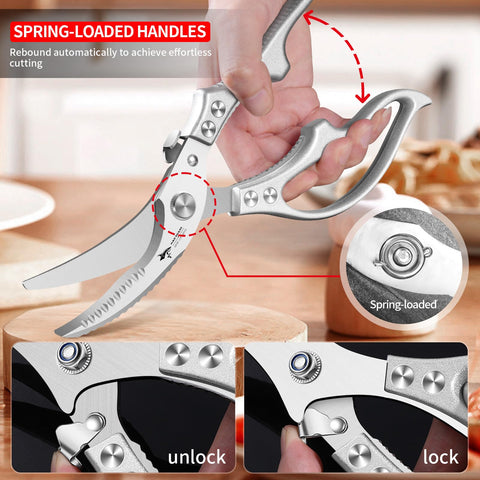 MAD SHARK multi-task shears handle deboning poultry and cracking nuts.