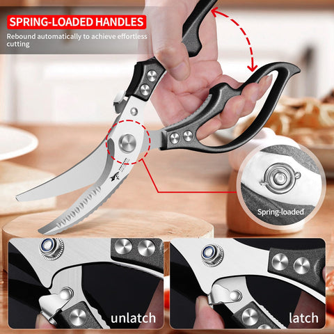 MAD SHARK poultry shears detachable blades simplify cleaning and maintenance after use