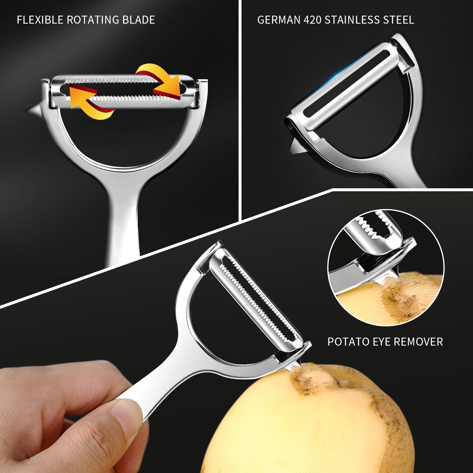 MAD SHARK peeler showcasing stainless steel blade durability