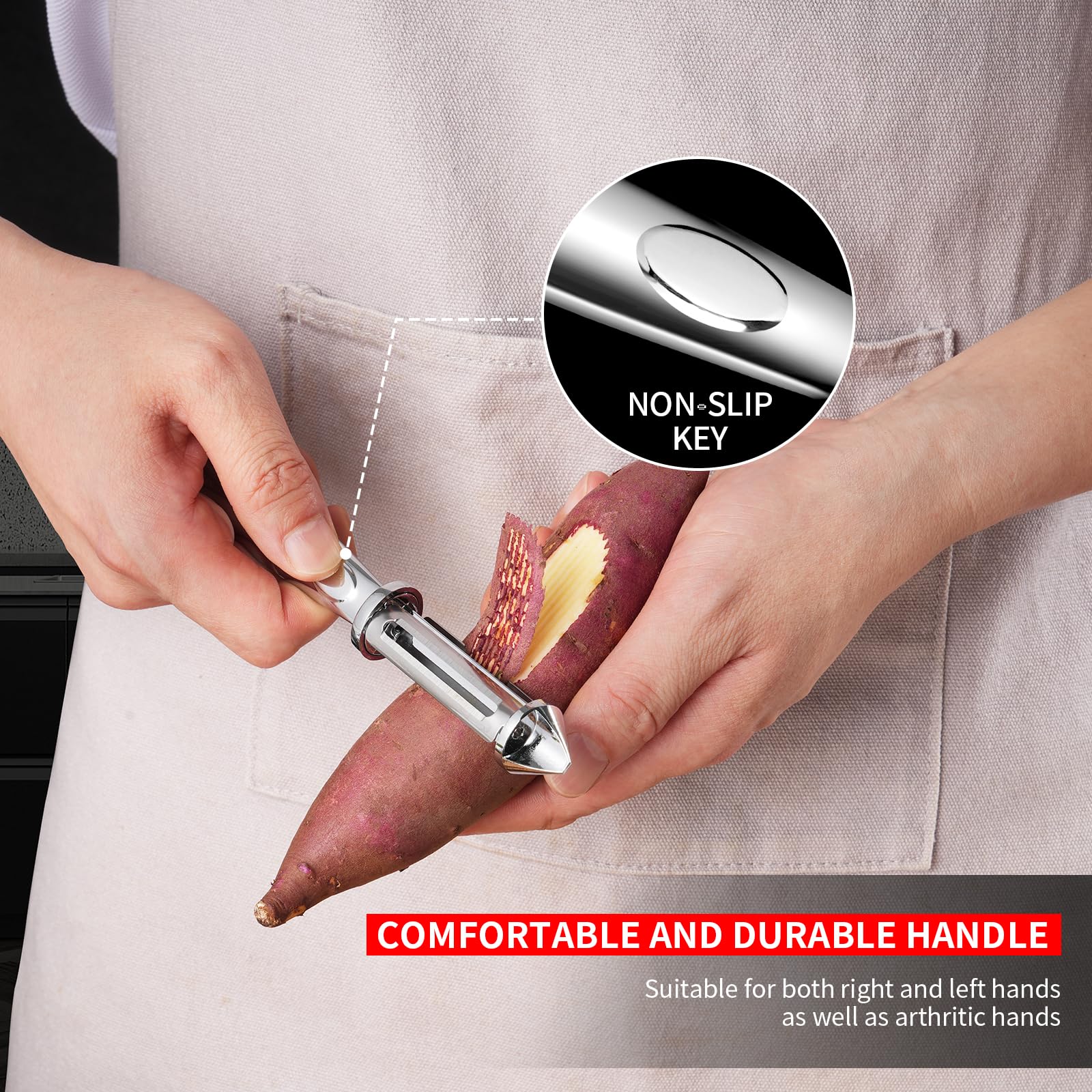 MAD SHARK Ultra Sharp Peeler rust-free dishwasher-safe design.