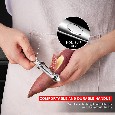 MAD SHARK Ultra Sharp Peeler rust-free dishwasher-safe design.