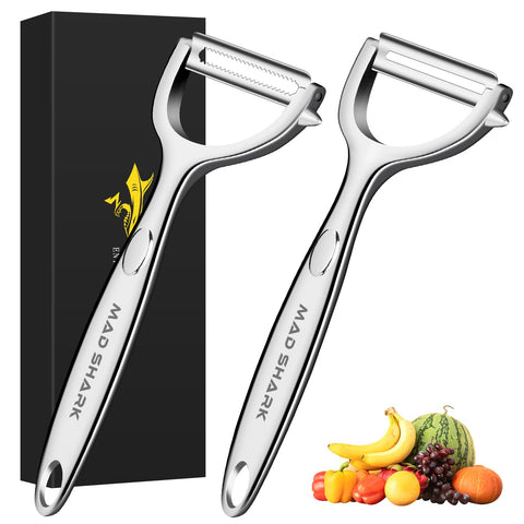 MAD SHARK peeler with flat blade for delicate fruit peels