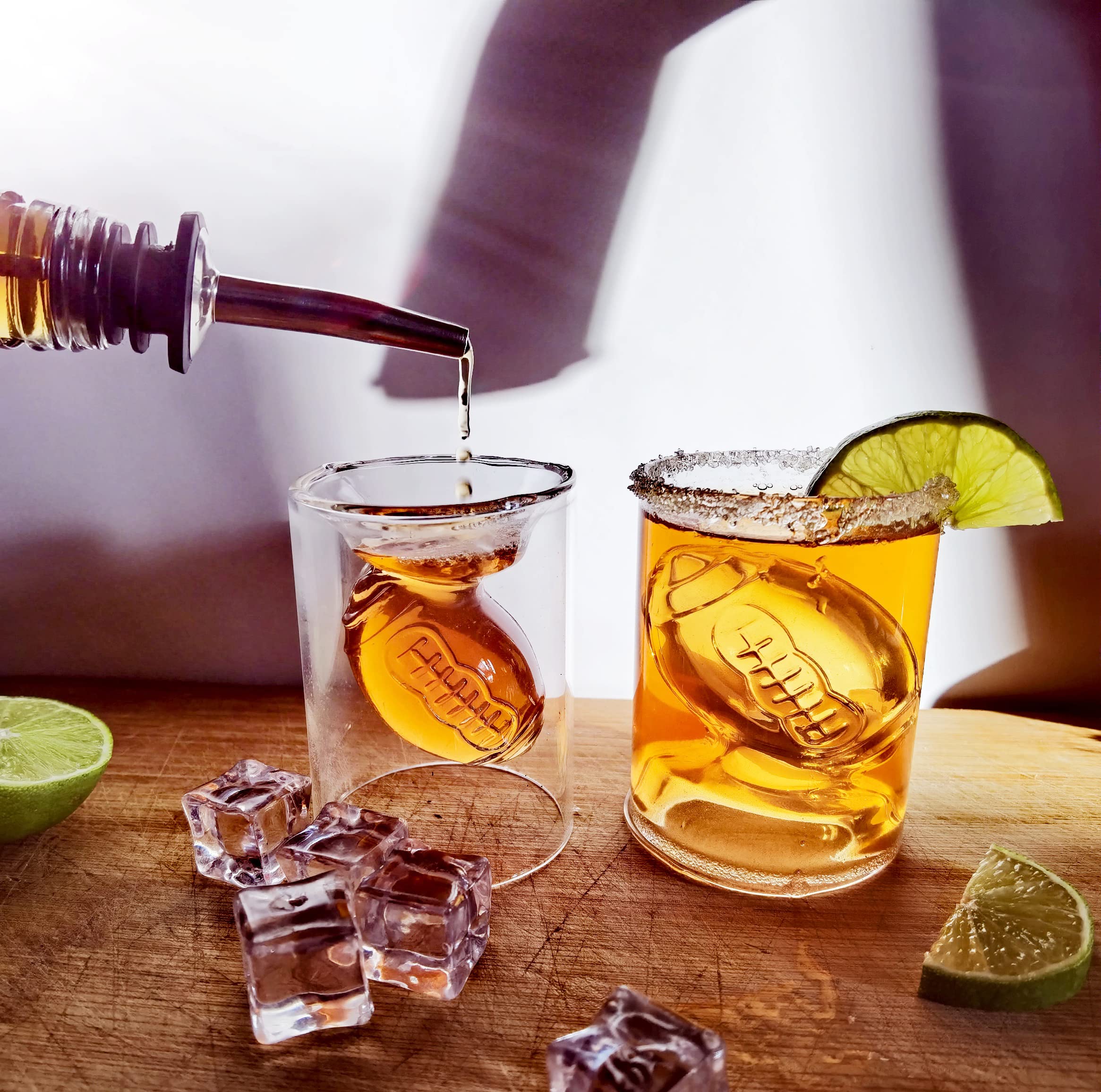 MADARC SPORT clear mouth-blown shot glasses offering premium handmade feel