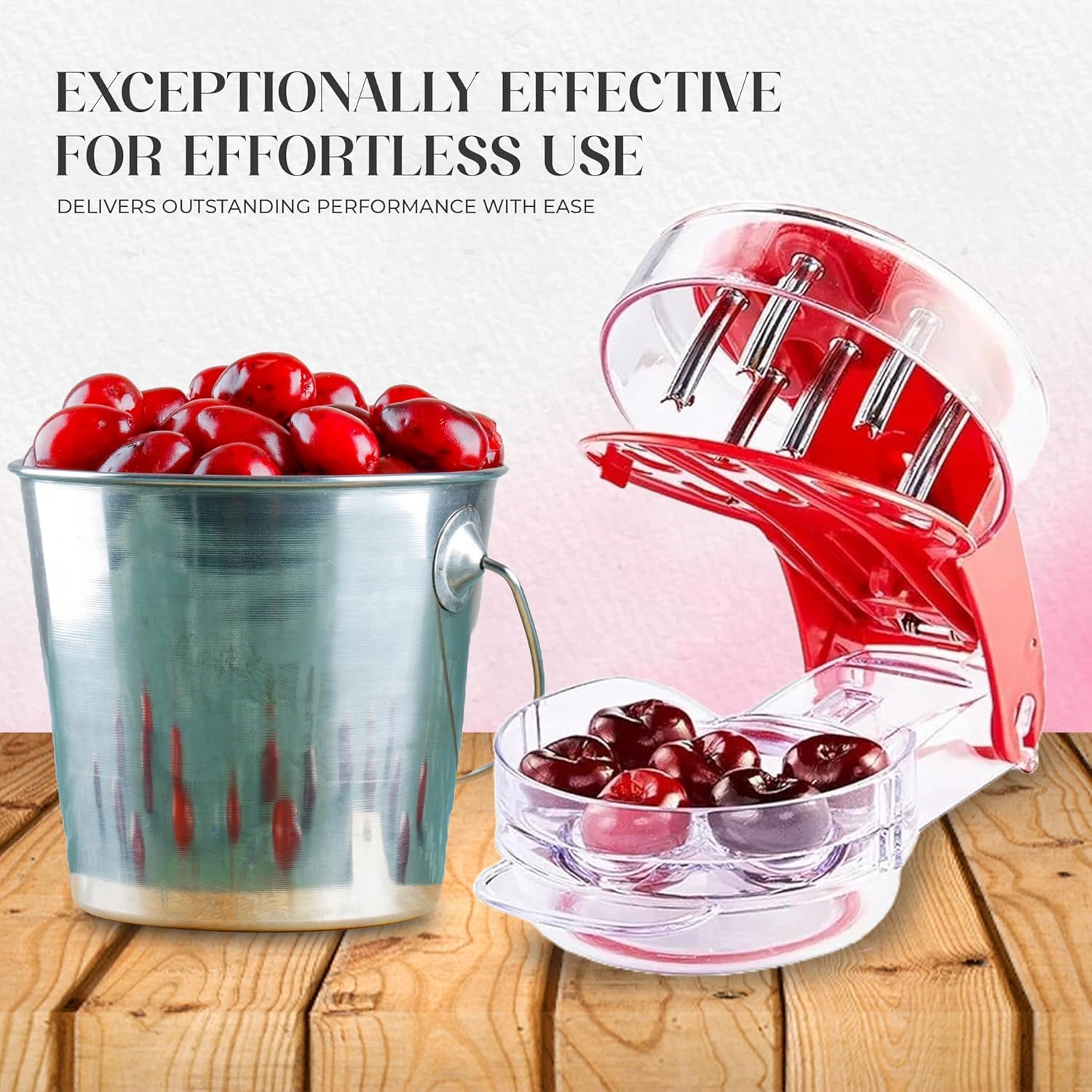 MADBURY Cherry Pitter Tool stores compactly with a locking design.